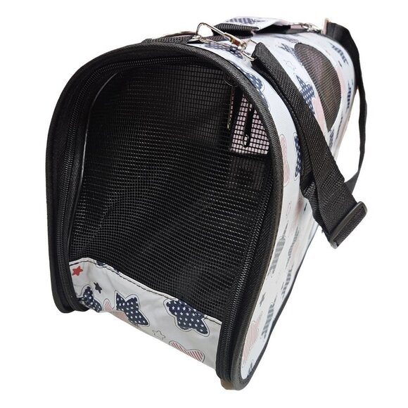 Pet Carrier, Beige with Stars Print - Picture 4 of 8